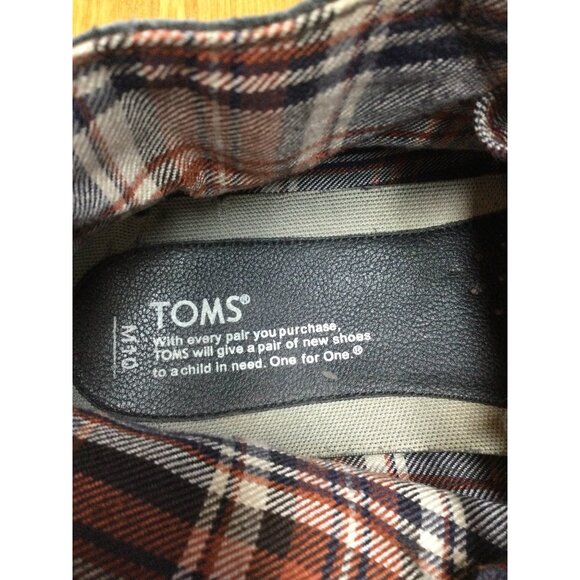 Toms Mens Leather Chukka Ankle Boots Shoes Lace Up Black Plaid Lined main image 7
